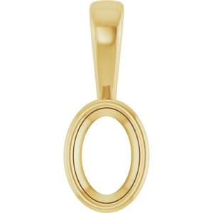 18K Yellow Gold 6.5x4.5 mm Oval Charm/Pendant Mounting – image 2