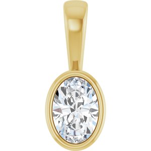 18K Yellow Gold 6.5x4.5 mm Oval Charm/Pendant Mounting