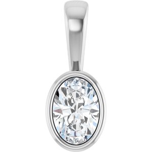 Continuum Sterling Silver 6.5x4.5 mm Oval Charm/Pendant Mounting