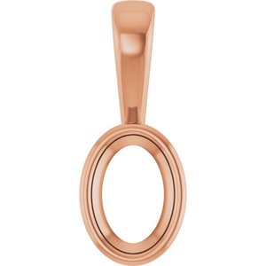 18K Rose Gold 6.5x4.5 mm Oval Charm/Pendant Mounting – image 2