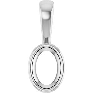18K White Gold 6.5x4.5 mm Oval Charm/Pendant Mounting – image 2