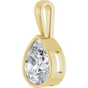 10K Yellow Gold 16x12 mm Pear Charm/Pendant Mounting – image 3