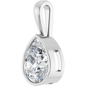 10K X1 White Gold 16x12 mm Pear Charm/Pendant Mounting – image 3