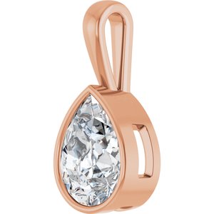 18K Rose Gold 16x12 mm Pear Charm/Pendant Mounting – image 3