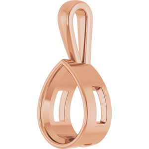 18K Rose Gold 16x12 mm Pear Charm/Pendant Mounting – image 4