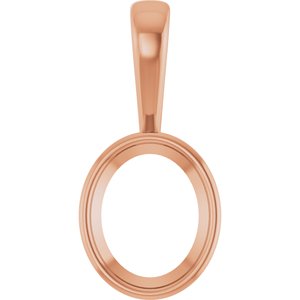 18K Rose Gold 11x9 mm Oval Charm/Pendant Mounting – image 2