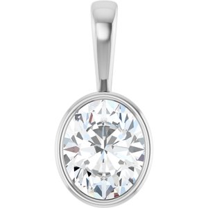 18K Palladium White Gold 11x9 mm Oval Charm/Pendant Mounting