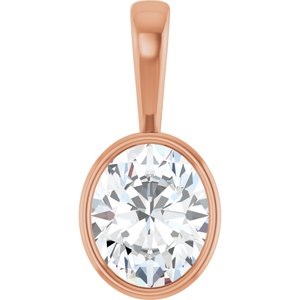 14K Rose Gold 11x9 mm Oval Charm/Pendant Mounting