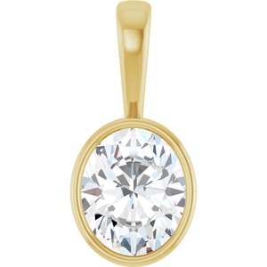 14K Yellow Gold 11x9 mm Oval Charm/Pendant Mounting