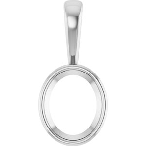 Sterling Silver 11x9 mm Oval Charm/Pendant Mounting – image 2
