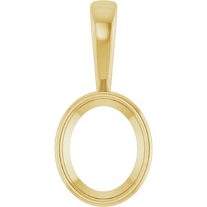 10K Yellow Gold 11x9 mm Oval Charm/Pendant Mounting – image 2