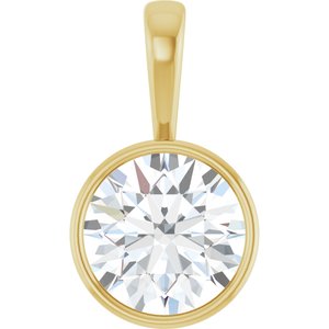 14K Yellow Gold 15 mm Round Charm/Pendant Mounting