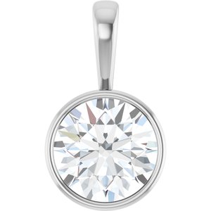 18K Palladium White Gold 15 mm Round Charm/Pendant Mounting