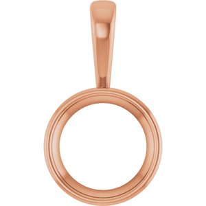 14K Rose Gold 15 mm Round Charm/Pendant Mounting – image 2
