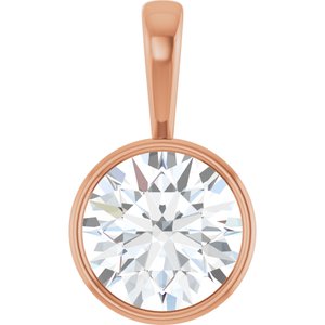 14K Rose Gold 15 mm Round Charm/Pendant Mounting
