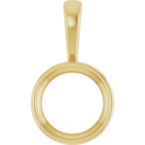 14K Yellow Gold 15 mm Round Charm/Pendant Mounting – image 2