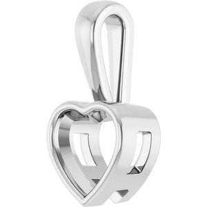 10K X1 White Gold 8x8 mm Heart Charm/Pendant Mounting – image 4