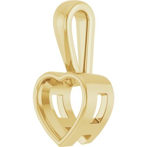 18K Yellow Gold 8x8 mm Heart Charm/Pendant Mounting – image 4