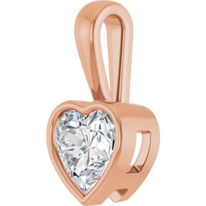 14K Rose Gold 8x8 mm Heart Charm/Pendant Mounting – image 3