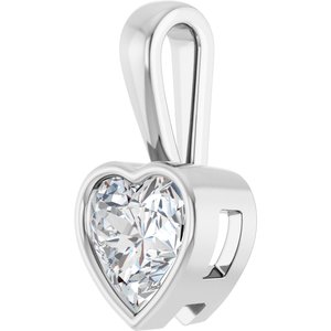 18K Palladium White Gold 8x8 mm Heart Charm/Pendant Mounting – image 3