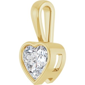 10K Yellow Gold 8x8 mm Heart Charm/Pendant Mounting – image 3