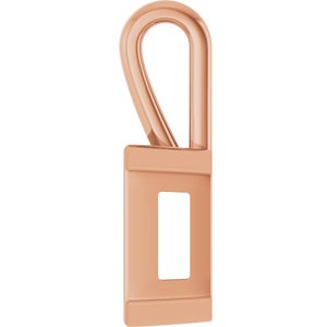 14K Rose Gold 10x8 mm Emerald Charm/Pendant Mounting – image 6