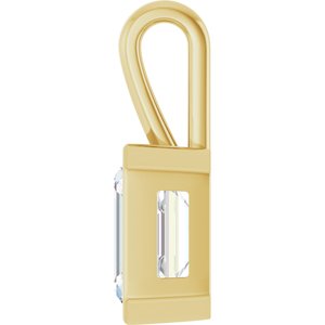 10K Yellow Gold 10x8 mm Emerald Charm/Pendant Mounting – image 5