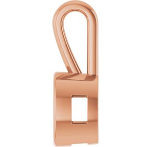 10K Rose Gold 8x8 mm Cushion Charm/Pendant Mounting – image 6