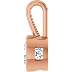 18K Rose Gold 8x8 mm Cushion Charm/Pendant Mounting – image 5