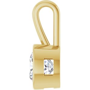 10K Yellow Gold 8x8 mm Cushion Charm/Pendant Mounting – image 5
