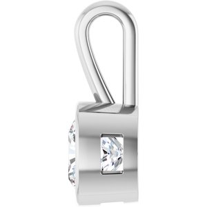 18K White Gold 8x8 mm Cushion Charm/Pendant Mounting – image 5