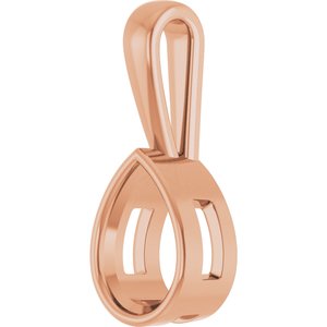 10K Rose Gold 10x7 mm Pear Charm/Pendant Mounting – image 4