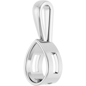 14K White Gold 10x7 mm Pear Charm/Pendant Mounting – image 4