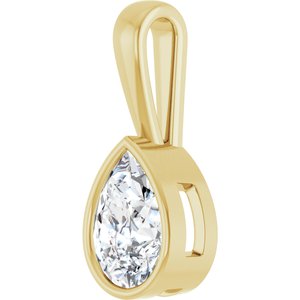 18K Yellow Gold 10x7 mm Pear Charm/Pendant Mounting – image 3