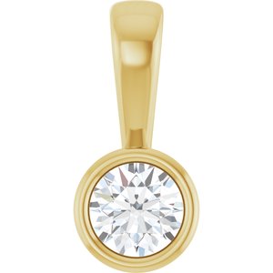 18K Yellow Gold 4.1 mm Round Charm/Pendant Mounting
