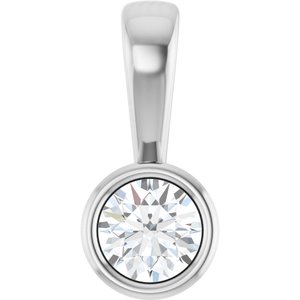 18K White Gold 4.1 mm Round Charm/Pendant Mounting