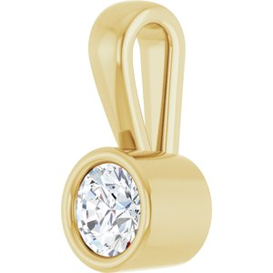 14K Yellow Gold 4.1 mm Round Charm/Pendant Mounting – image 3