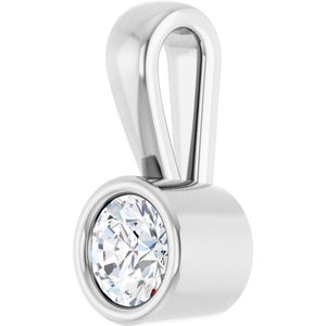 18K White Gold 4.1 mm Round Charm/Pendant Mounting – image 3