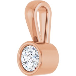 10K Rose Gold 4.1 mm Round Charm/Pendant Mounting – image 3