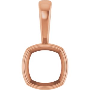 10K Rose Gold 9x9 mm Cushion Charm/Pendant Mounting – image 2