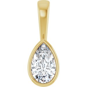 18K Yellow Gold 9x5.5 mm Pear Charm/Pendant Mounting