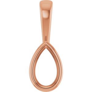 18K Rose Gold 9x5.5 mm Pear Charm/Pendant Mounting – image 2