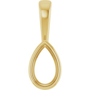18K Yellow Gold 9x5.5 mm Pear Charm/Pendant Mounting – image 2