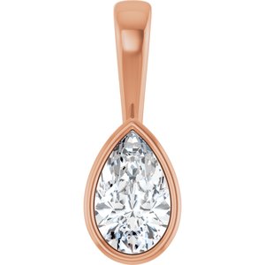 18K Rose Gold 9x5.5 mm Pear Charm/Pendant Mounting