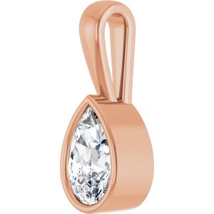 18K Rose Gold 9x5.5 mm Pear Charm/Pendant Mounting – image 3