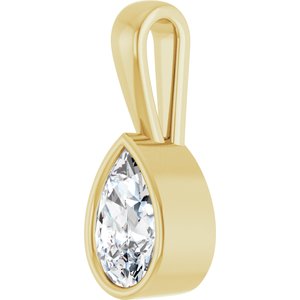 18K Yellow Gold 9x5.5 mm Pear Charm/Pendant Mounting – image 3
