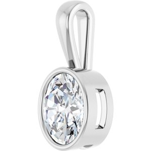 10K X1 White Gold 10x8 mm Oval Charm/Pendant Mounting – image 3