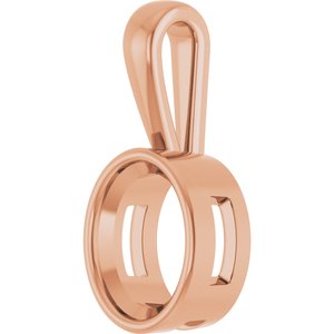 18K Rose Gold 10x8 mm Oval Charm/Pendant Mounting – image 4
