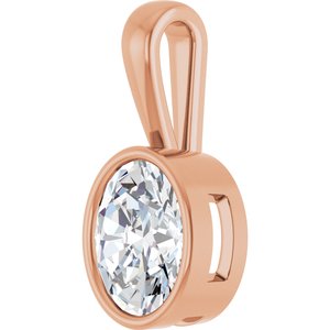 18K Rose Gold 10x8 mm Oval Charm/Pendant Mounting – image 3
