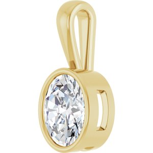 14K Yellow Gold 10x8 mm Oval Charm/Pendant Mounting – image 3